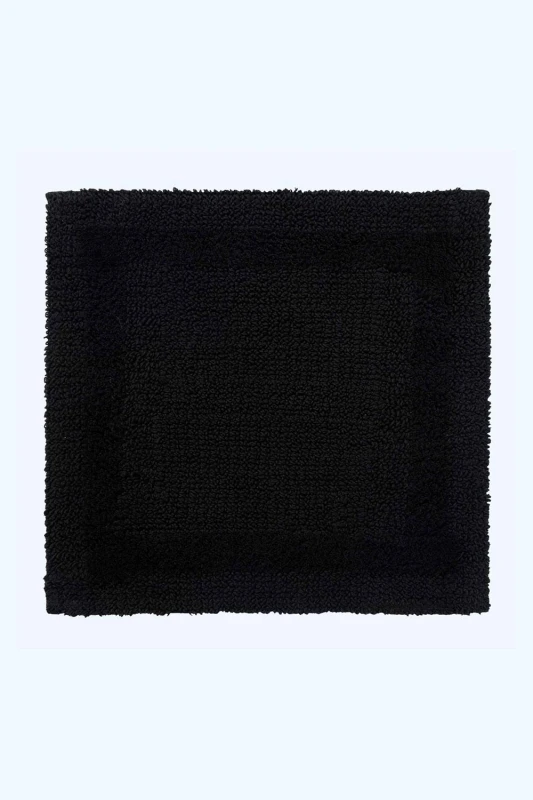 Image of Homescapes Luxury Reversible Cotton Shower Mat - Black