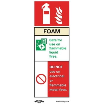 image of SS30P1 Safe Conditions Safety Sign - Foam Fire Extinguisher - Rigid Plastic - Sealey