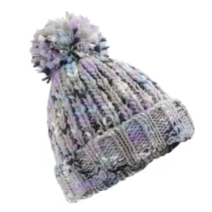 image of Beechfield Adults Twister Pom Pom Beanie (One Size) (Lavender Twist)