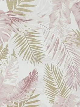 Image of Arthouse Soft Tropical Blush / Gold Wallpaper