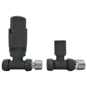 image of Anthracite Thermostatic Straight Radiator Valves