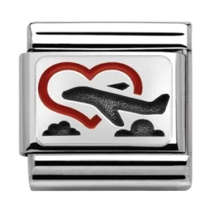 Image of Nomination CLASSIC Silvershine Plates Honeymoon Charm 330208/02