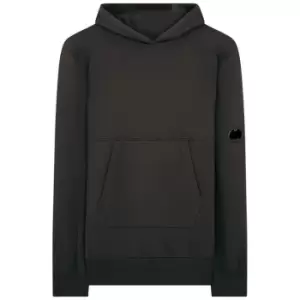 Image of CP COMPANY Diagonal Raised Fleece Hoodie - Black