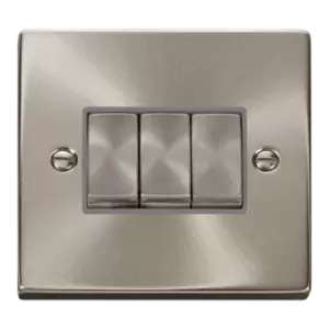 Image of Click Scolmore Deco Ingot 3 Gang 10AX 2 Way Plate Switch - VPSC413GY