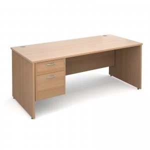 Image of Maestro 25 PL Straight Desk With 2 Drawer Pedestal 1800mm - Beech pane