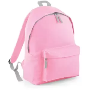 Image of Childrens Junior Fashion Backpack Bags / Rucksack / School (Pack Of 2) (One Size) (Classic Pink/ Light Grey) - Beechfield