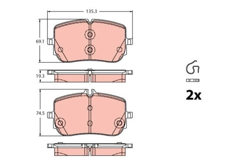 Image of Brake pad set TRW GDB2433