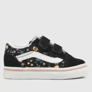 image of Vans Black Old Skool V Girls Toddler Trainers