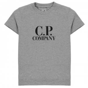 Image of CP COMPANY Junior Boys Goggle Logo T Shirt - Grey M93