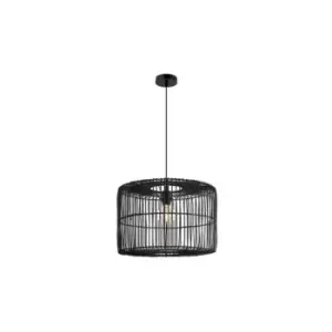 Image of Xanthi Wire Pendent Lamp E27 Max 40W Rattan Black