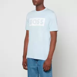 Image of BOSS Tiburt Logo-Print Cotton-Jersey T-Shirt - XXL