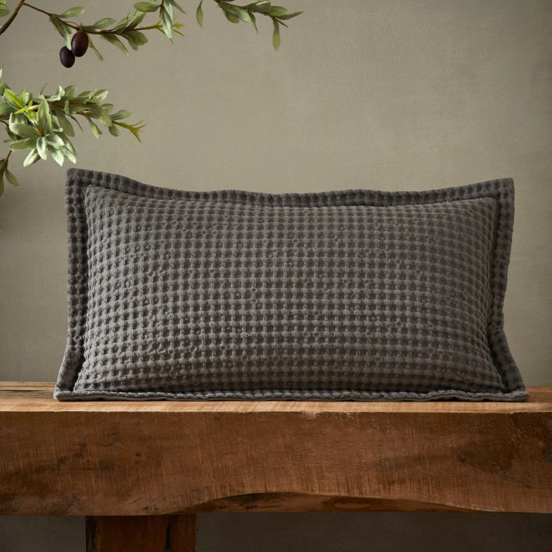 Image of Pineapple Elephant Jaipur Waffle Filled Boudoir 30cm x 50cm Grey