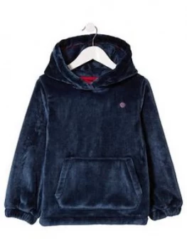 Image of FatFace Boys Lounge Fleece Hoodie - Navy, Size 9-10 Years
