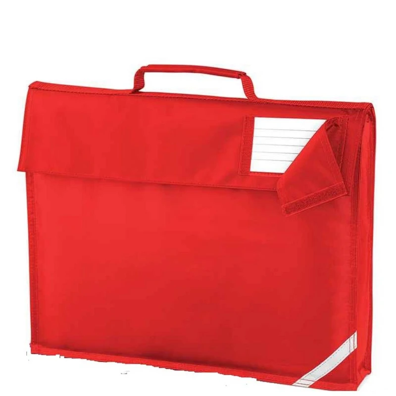 Image of Quadra Mens Reflective Book Bag in Light Red Light Red Male