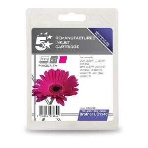 image of 5 Star Office Brother LC1240 Magenta Ink Cartridge