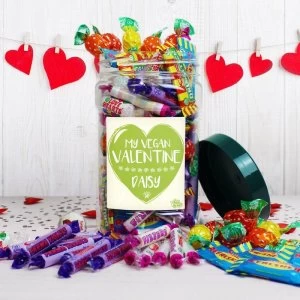 image of Personalised My Vegan Valentine Sweet Jar