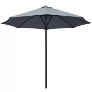 Image of Outsunny Garden Parasol Umbrella, Outdoor Market Table Umbrella Sun Shade Canopy with 8 Ribs, Grey
