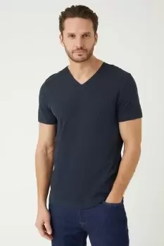 image of Navy 3 Pack V Neck T-Shirts