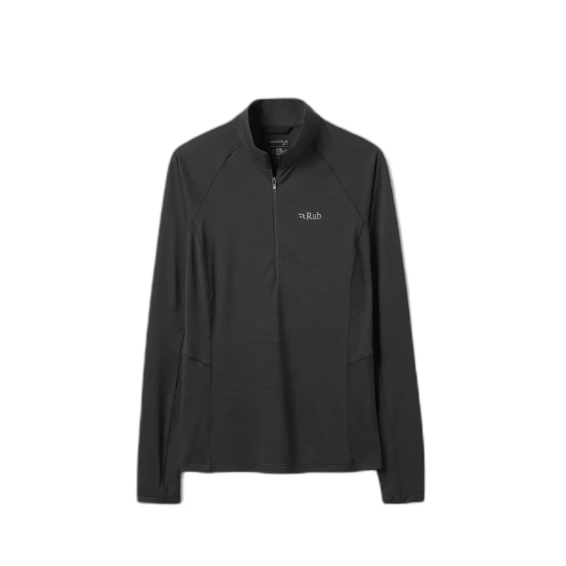 Image of Womens long-sleeved zip-up T-Shirt Rab Sonic Noir Female L