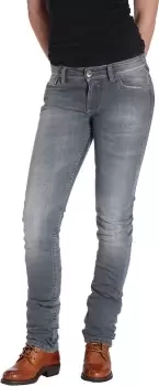 Image of Rokker The Donna Grey Ladies Motorcycle Jeans, Size 27 for Women, grey, Size 27 for Women