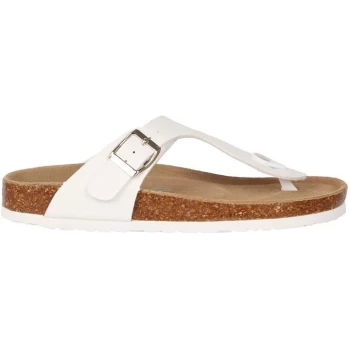 image of Linea Cork Toe Post Sandals - White