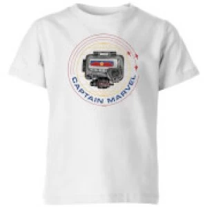 Image of Captain Marvel Pager Kids T-Shirt - White - 11-12 Years