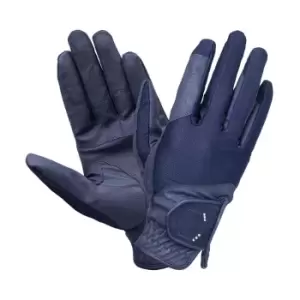 Image of Coldstream Unisex Adult Blakelaw Diamante Riding Gloves (XS) (Navy/Silver)