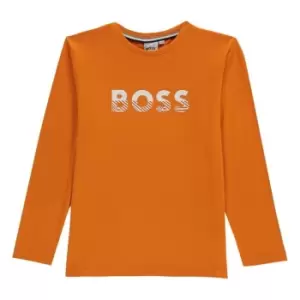 Image of Boss Long Sleeve Bold T-Shirt Junior Boys - Orange