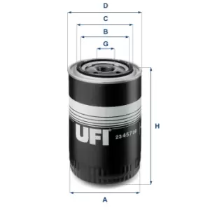 image of 2345700 UFI Oil Filter Oil Spin-On