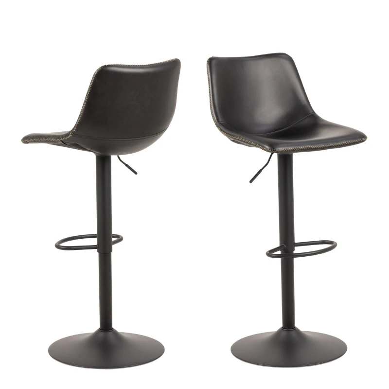 Image of Furniture To Go I_Oregon Bar Stool in Black, One supplied in Black Unisex