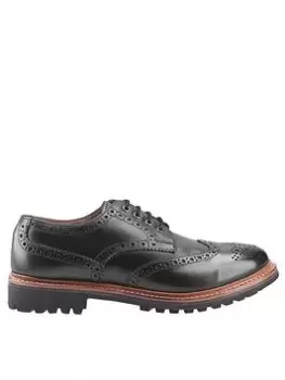 image of Cotswold Quenington Commando Sole Formal Shoe - Black, Size 10, Men