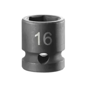 Image of Facom 6-POINT Stubby Impact Socket 1/2in Drive 16mm NSS.16A