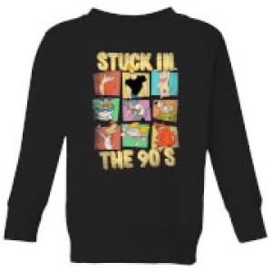 Image of Cartoon Network Stuck In The 90s Kids Sweatshirt - Black - 9-10 Years