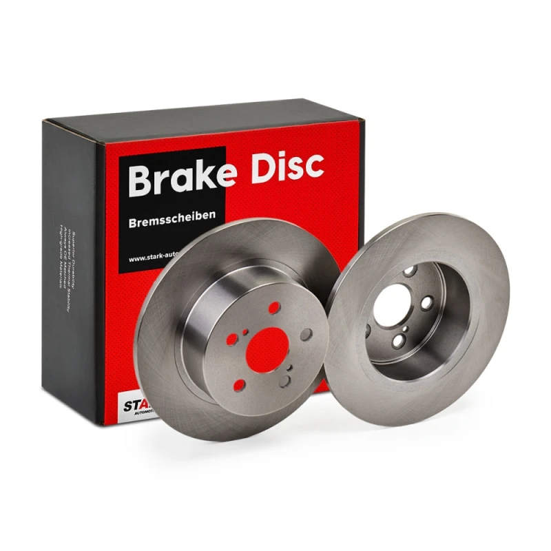 Image of STARK SKBD-0020332 Brake disc Rear Axle, solid, Cast Iron, Uncoated, Untreated, without bolts/screws Cast Iron Brake Disc (82)