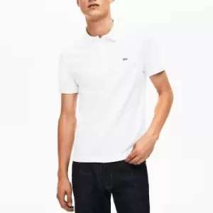 image of Mens Slim fit Lacoste Polo Shirt in stretch petit pique Size 3 - S White