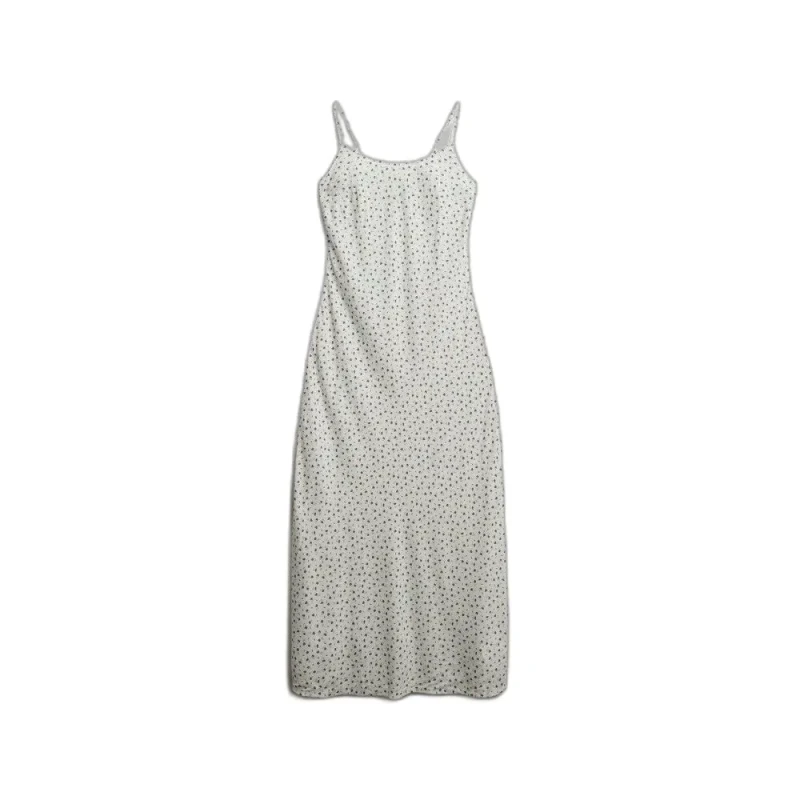 Image of Superdry Printed long camisole dress For Her Superdry Cami Blanc Female XS