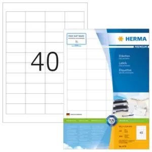 Image of HERMA Labels Premium A4 48.5x25.4mm white paper matt 4000 pcs.