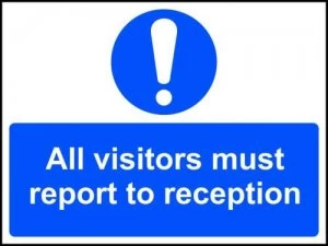 Image of Visitors Report To Receptn Sign RigidPVC
