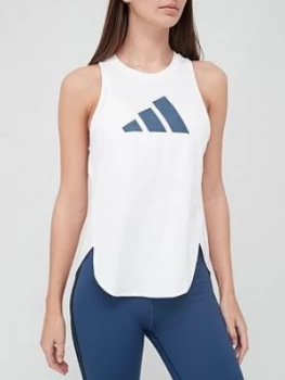 Image of adidas Badge Of Sport Logo Tank - White, Size L, Women