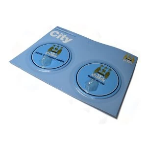 Image of Man City Robe Hook Sign 2 Pack Classic Crest