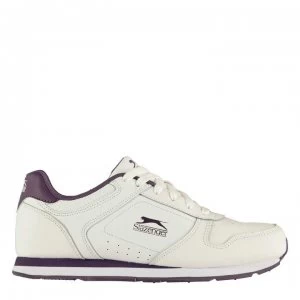 image of Slazenger Classic Ladies Trainers - White/Purple