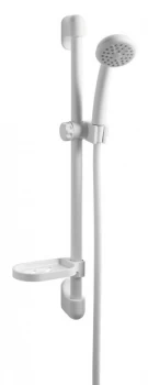 Image of Wickes Single Spray Shower Head and Riser Rail Kit - White