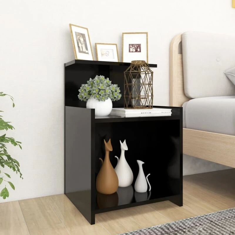 Image of VIDAXL Bed Cabinet Black 40x35x60cm Engineered Wood Vidaxl 8720286557822