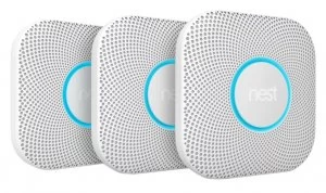 image of Nest Protect Smart Smoke and CO Alarm Triple Pack S3006WBGB Smart Alarm in White