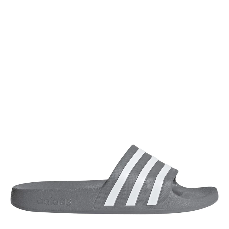 Image of adidas adilette aqua sandals in white & grey White/Grey UK 7 (EU 40½)