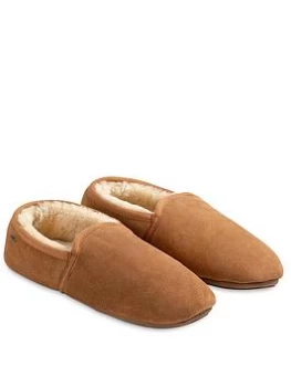 Image of Just Sheepskin Garrick Full Back Sheepskin Slipper - Chestnut, Size 11, Men