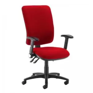 Image of Senza extra high back operator chair with folding arms - Belize Red