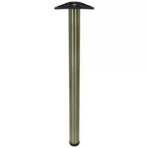 image of Rothley Worktop Leg - Fitted with An Adjustable Foot for Extra Height, in Antique Brass, Steel, Size: 60x870mm