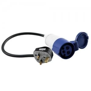 Image of Zexum 16A 230V Black UK 3 Pin Plug to Female Hook Up Extension - 0.25M