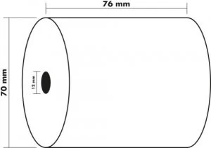 Image of Receipt Rolls 2ply 57g 76x70x12mm 25mm PK10
